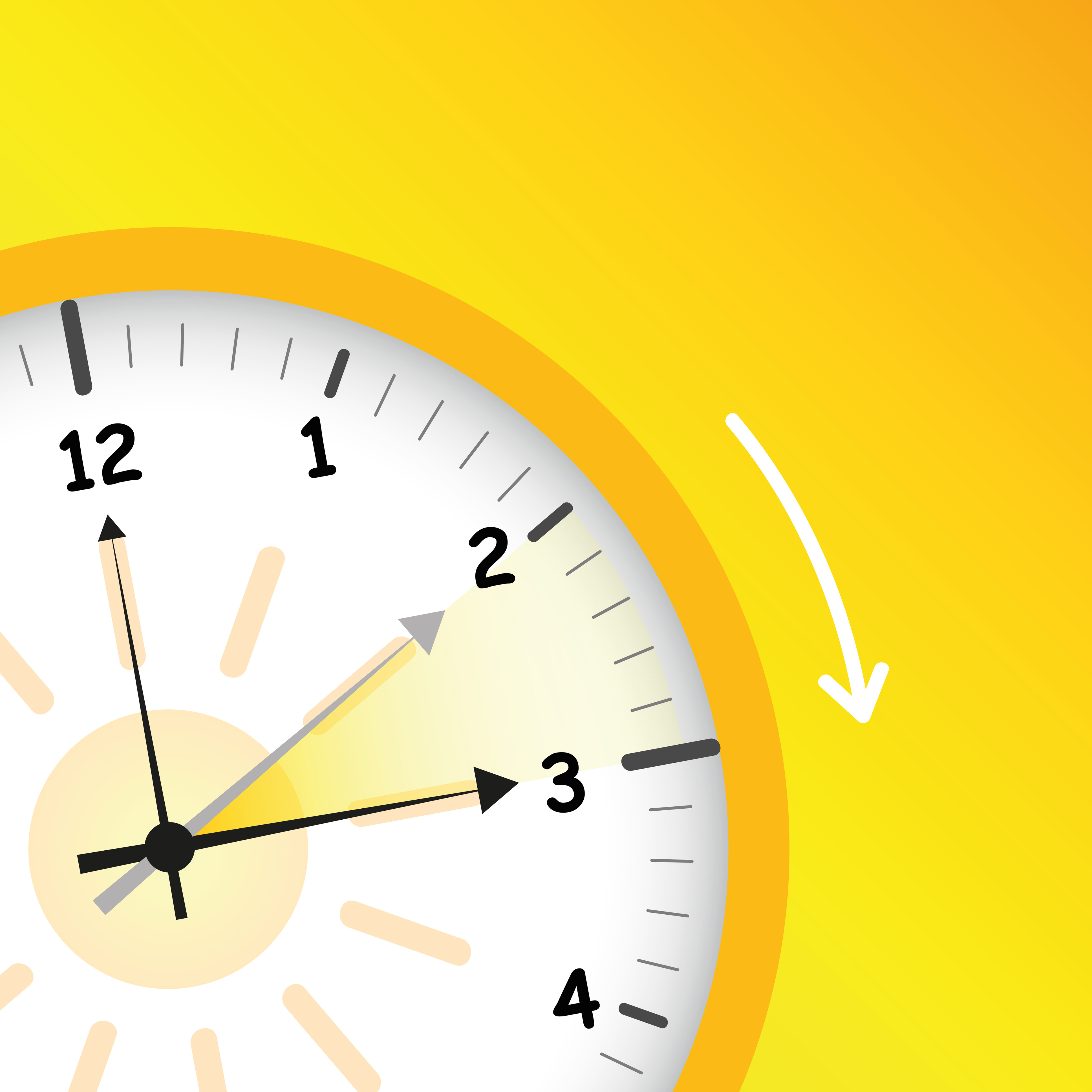 sommerzeit uhr ausschnitt