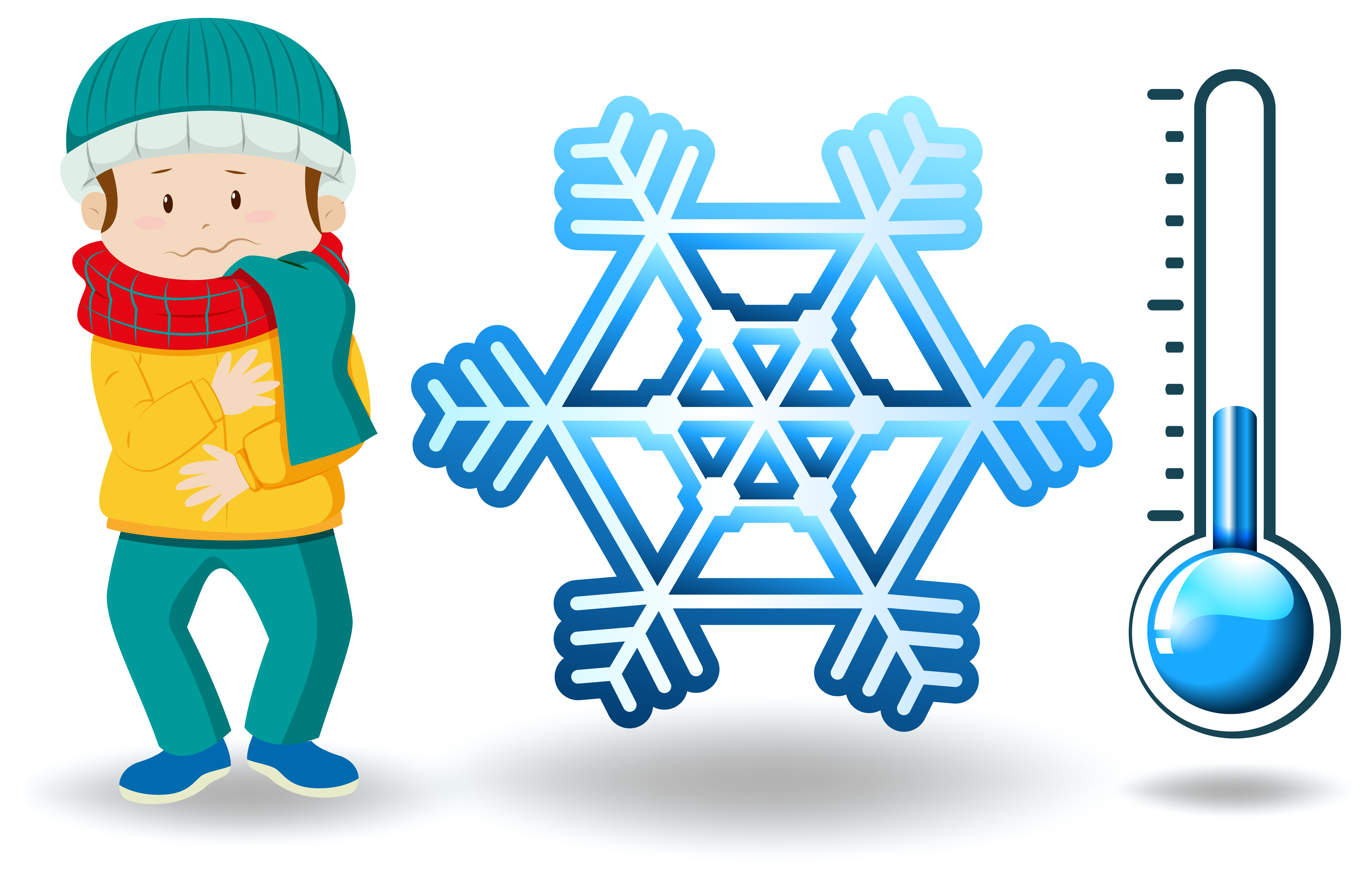 Winter theme with man in winter clothes  illustration