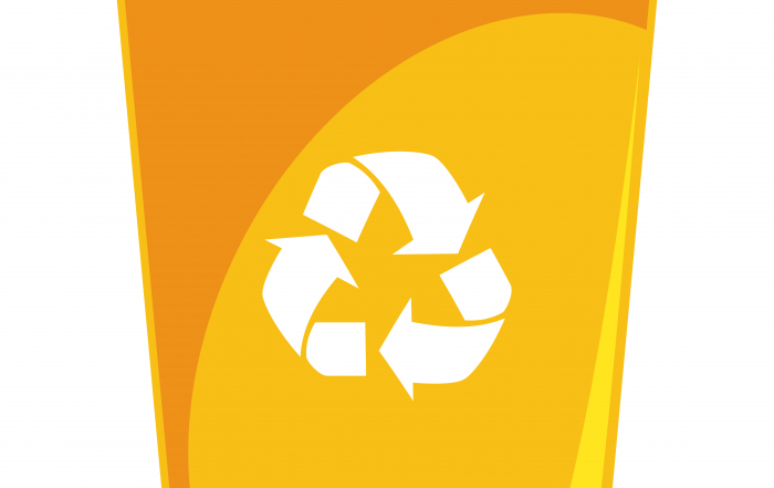 waste bin recycle yellow vector isolated