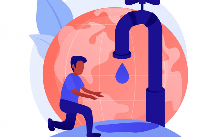 Lack of fresh water abstract concept vector illustration. Drinking water contamination, lack of sanitation service, drought, shortage of fresh water, environmental issue abstract metaphor.