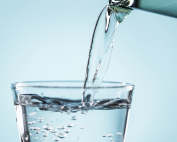 A glass of water macro shot