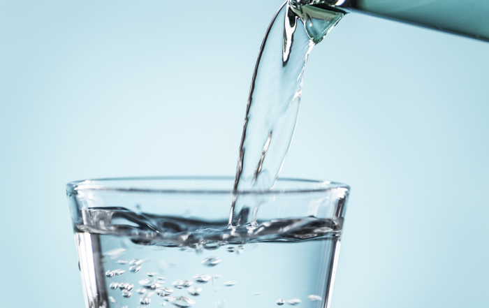 A glass of water macro shot