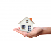 Mortgage concept by house from in hand