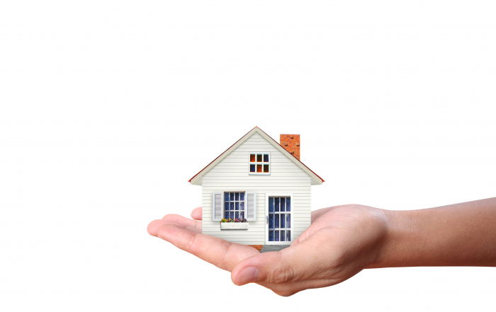 Mortgage concept by house from in hand